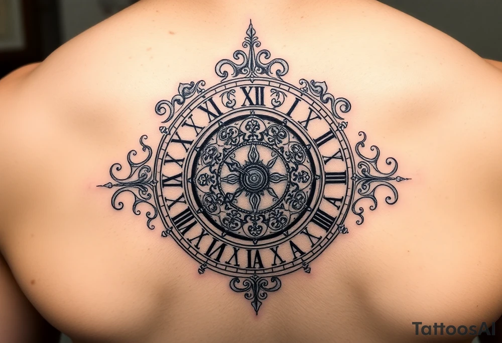 vintage roman numerals within ornate clockwork mechanism tattoo idea vintage roman numerals within ornate clockwork mechanism tattoo idea