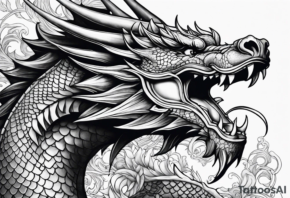 roaring dragons tattoo idea