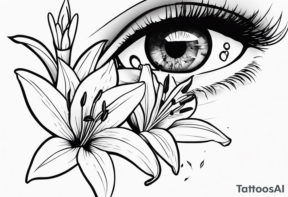Broken sword , lilies , eye tattoo idea