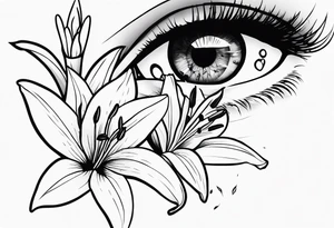 Broken sword , lilies , eye tattoo idea