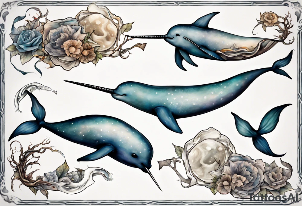 a narwhal tattoo idea
