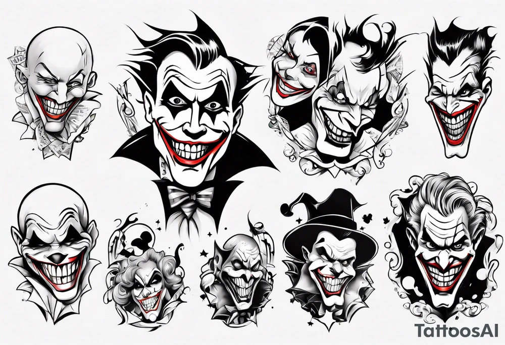 joker arm sleeve tattoo idea