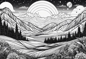 straight line, space, nature tattoo idea
