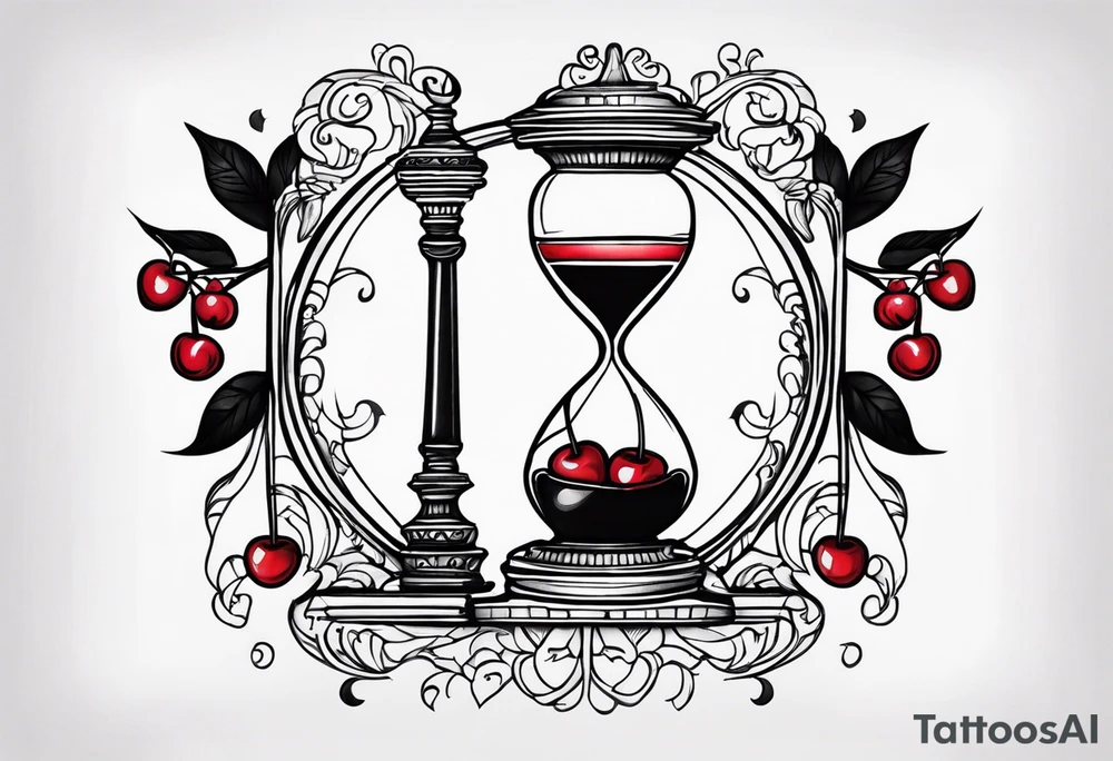 Cherry hourglass tattoo idea