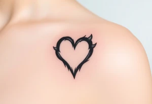 A black-and-gray shaded wolf paw forming a heart, with sharp fur details and intense shading for a bold, mystical look tattoo idea