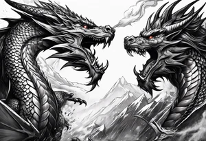 barbarian fighting dragon tattoo idea