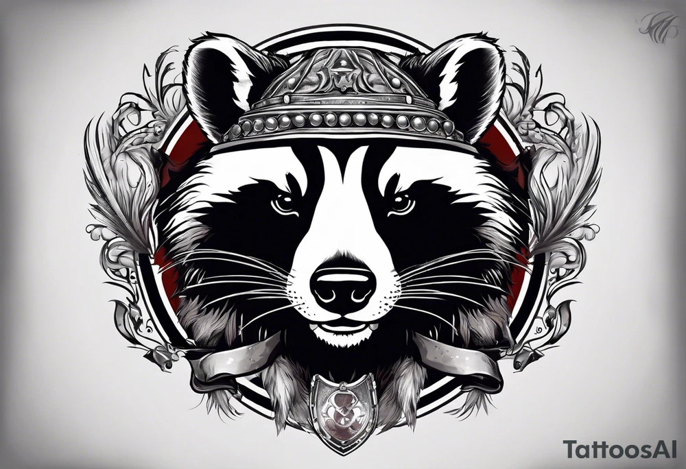 Draw me hunting badger with aggressive full body, killer face with a smile, very long nails and he attacks like a bloody gladiator to enemy and also, he has very deadly looking. The only weapon is his braveness he fights with his nails. Everybody scares after their first sight. And horror type Badger this is with a full body. tattoo idea