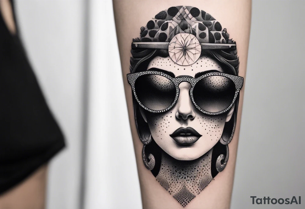 woman with big titts, capricorn with sunglasses tattoo idea