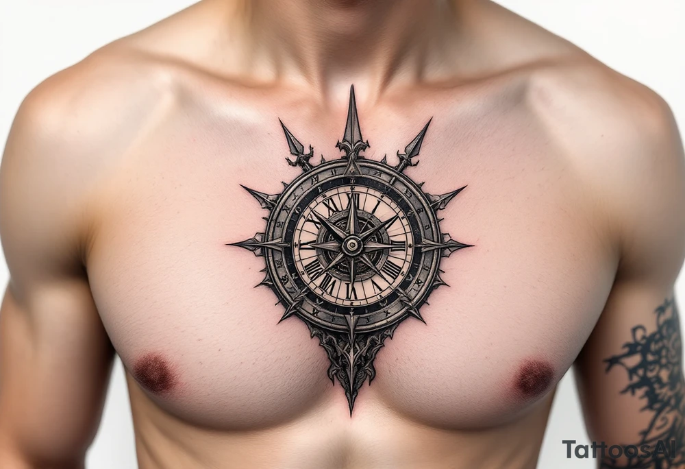 Roman spears 
Sundial 
Broken clock tattoo idea