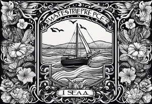 Everything I love is on the table 
Everything I love is out to sea

Arm sleeve. Hemingway and Steinbeck inspired tattoo idea