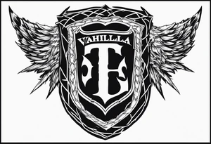 Valhalla
sword shield barbed  wire tattoo idea
