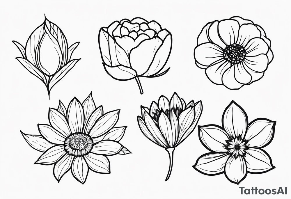 birth flowers september, october, november and may tattoo idea birth flowers september, october, november and may tattoo idea