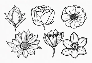 birth flowers september, october, november and may tattoo idea