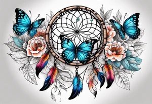 Dream catcher with butterflies tattoo idea