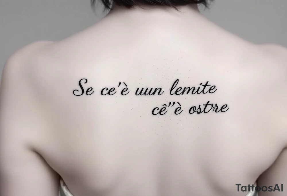 scritta sotto il pettorale “Se c’è un limite c’è un oltre” tattoo idea