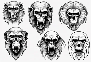 baboon skull tattoo idea