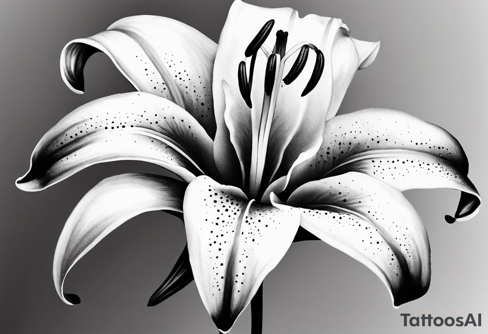 minimalist lily flower with white background tattoo idea