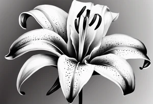 minimalist lily flower with white background tattoo idea