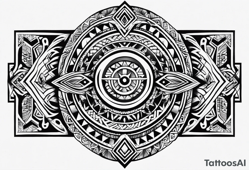 Polynesian tribal pattern forearm tattoo idea