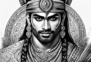 Its a warrior hindu karan tattoo idea