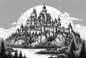 tall castle tattoo idea