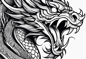 chinese dragon face tattoo idea