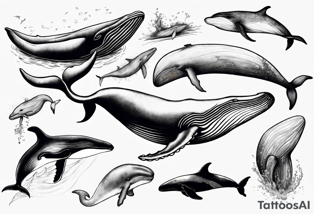 Whale sketch tattoo idea
