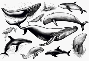 Whale sketch tattoo idea