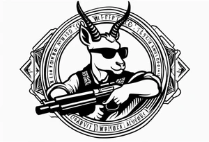capricorn with sunglasses and shotgun tattoo idea