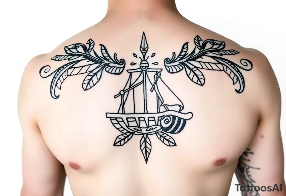 Polynesian tribal noah’s ark tattoo chest piece tattoo idea