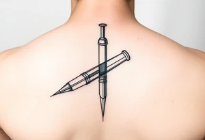 Heroin needle with the body of the needle a number 3 tattoo idea