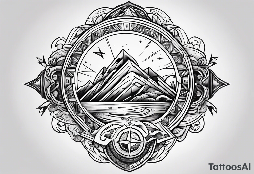 Boussole avec toute les directions tattoo idea