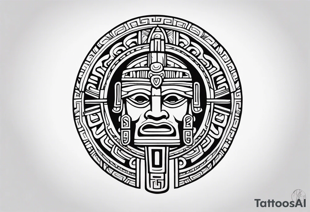 Mayan Symbol on knee tattoo idea