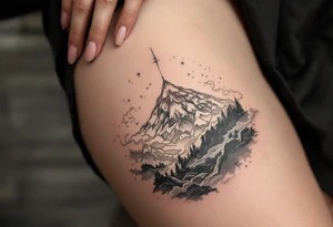 Mount Meru – The cosmic mountain at the center of the universe, often part of traditional Tibetan art. tattoo idea