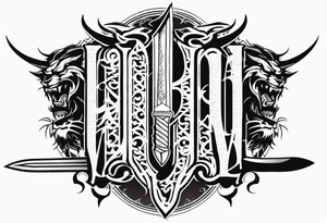 Valhalla lion sword stairs dragon tattoo idea