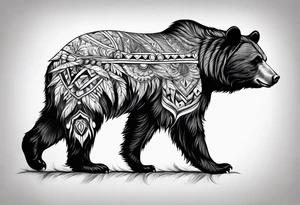 Realistic bear tattoo idea