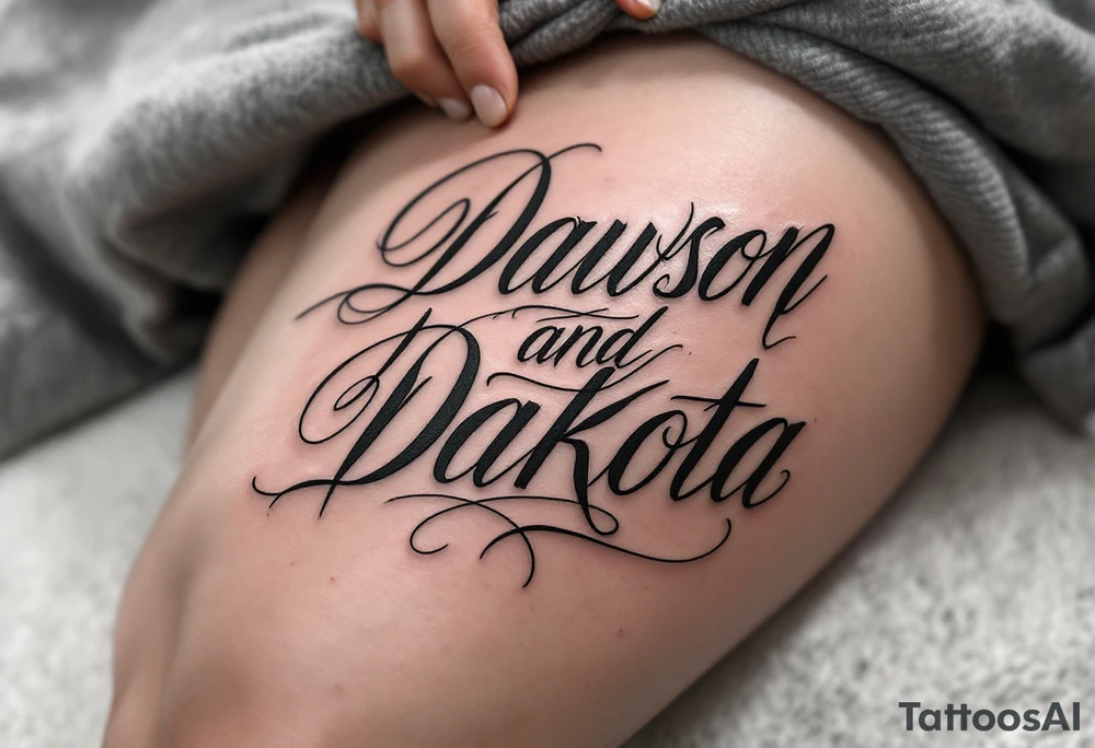 Dawson and Dakota names tattoo idea