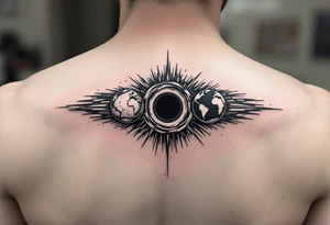 2 different worlds on both sides of a black hole tattoo idea