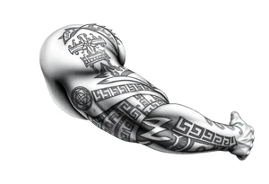 Nordic runes design left arm tattoo idea