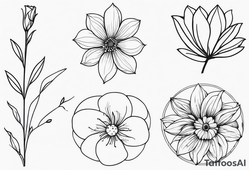 small minimalist flower tattoo arm tattoo idea