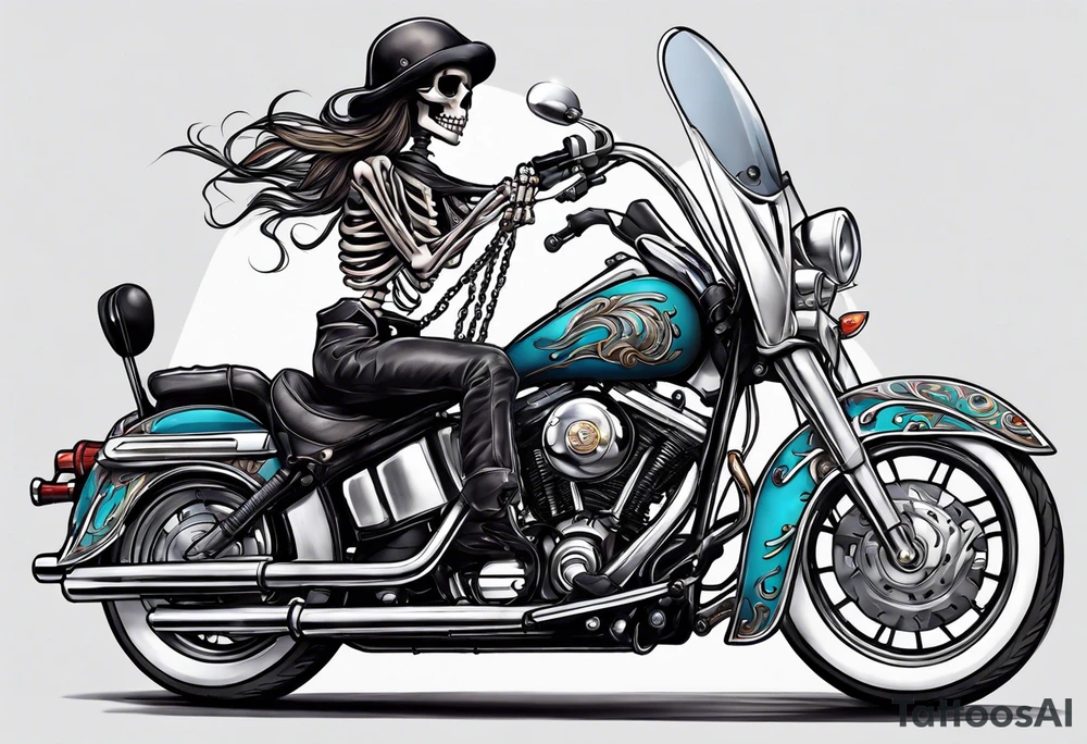 skeleton running from the world tattoo idea