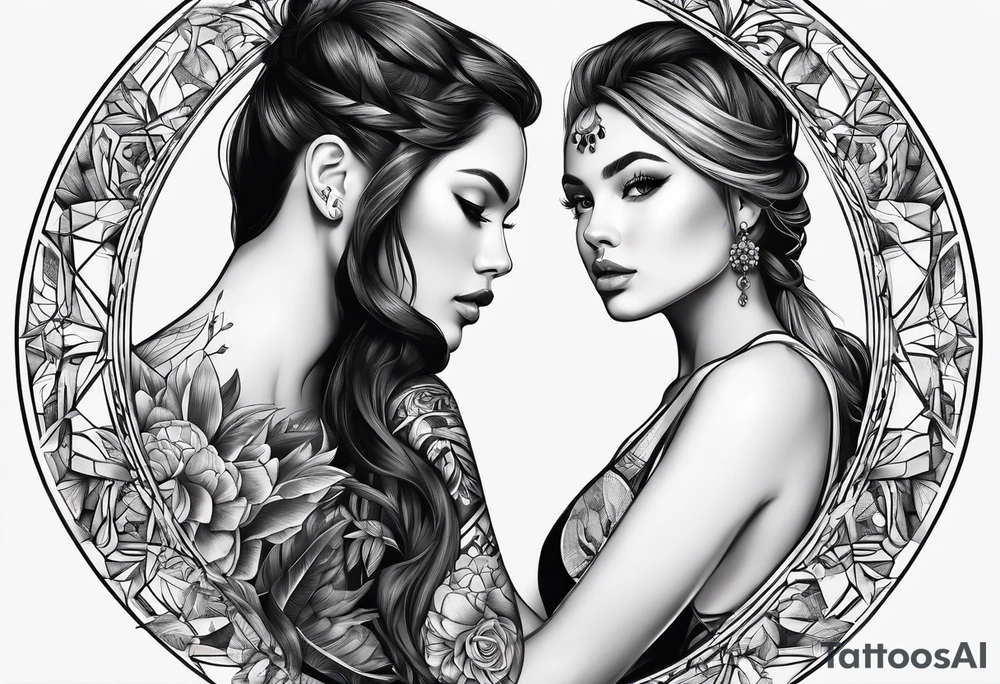 the left girl is younger and the right is mutch older tattoo idea