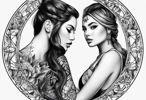 the left girl is younger and the right is mutch older tattoo idea