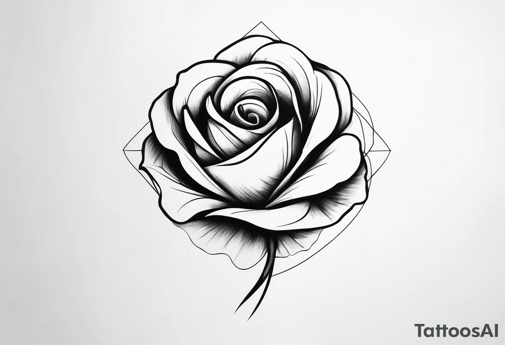 A rose in the form of the letter “Y” tattoo idea