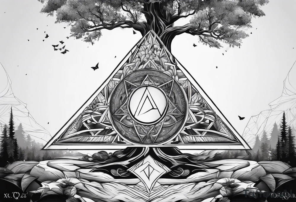 yggdrasil
3 line triangles behind tattoo idea