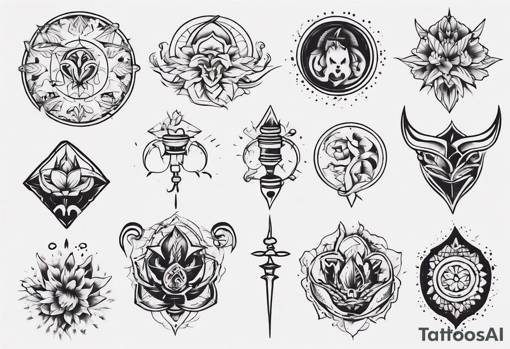 Minimalist Ornemental traditional tattoo idea