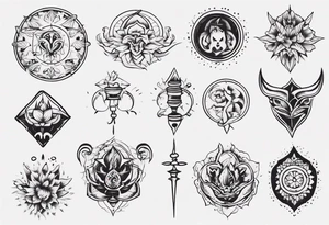 Minimalist Ornemental traditional tattoo idea