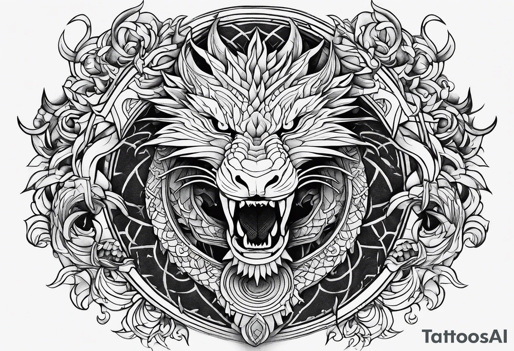 roaring dragons tattoo idea