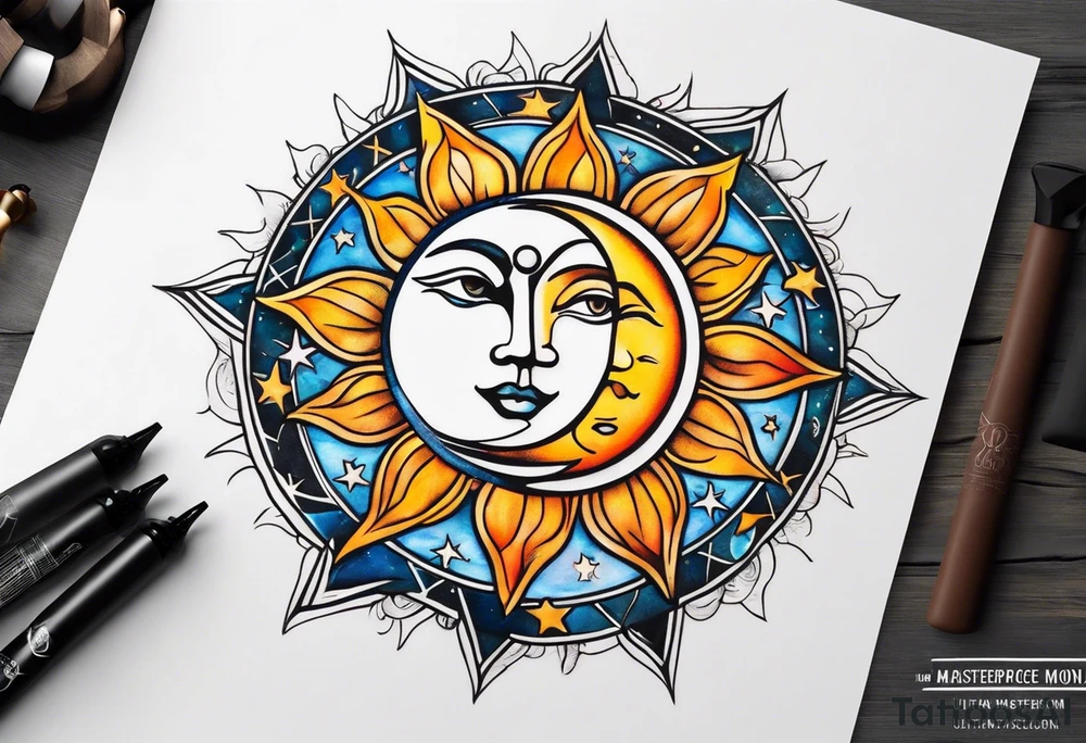 sun and moon
minimalist tattoo idea