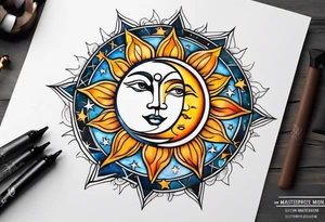 sun and moon
minimalist tattoo idea
